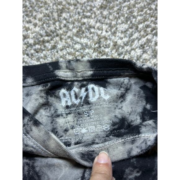 ACDC Tie Dye Black Gray Shirt Size Small - Picture 4 of 4
